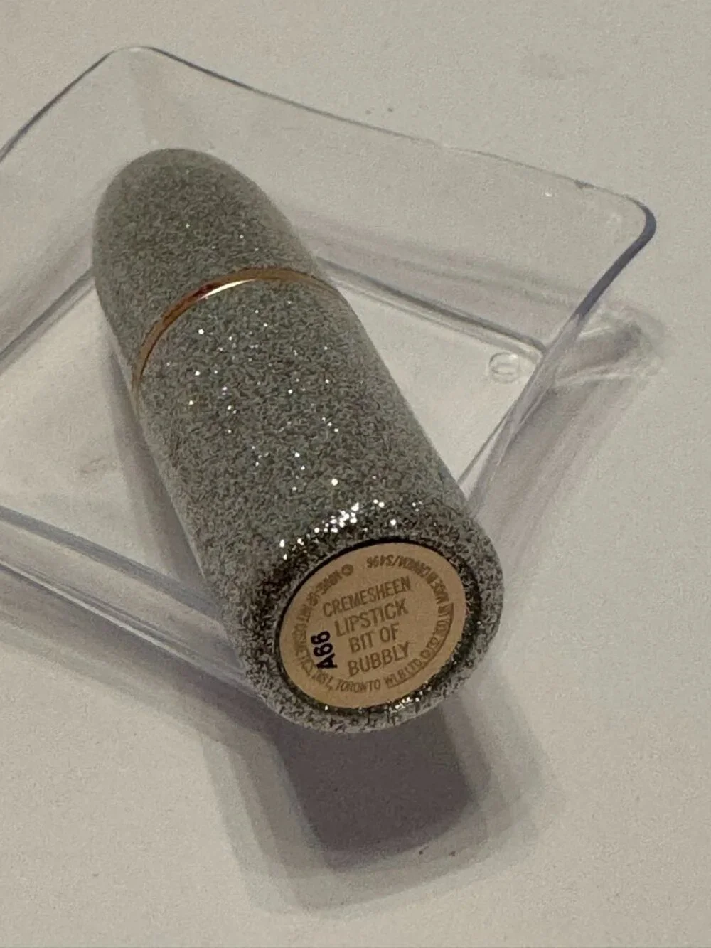 MAC Mariah Carey Bit of Bubbly Cremesheen Lipstick Silver Glitter Case New